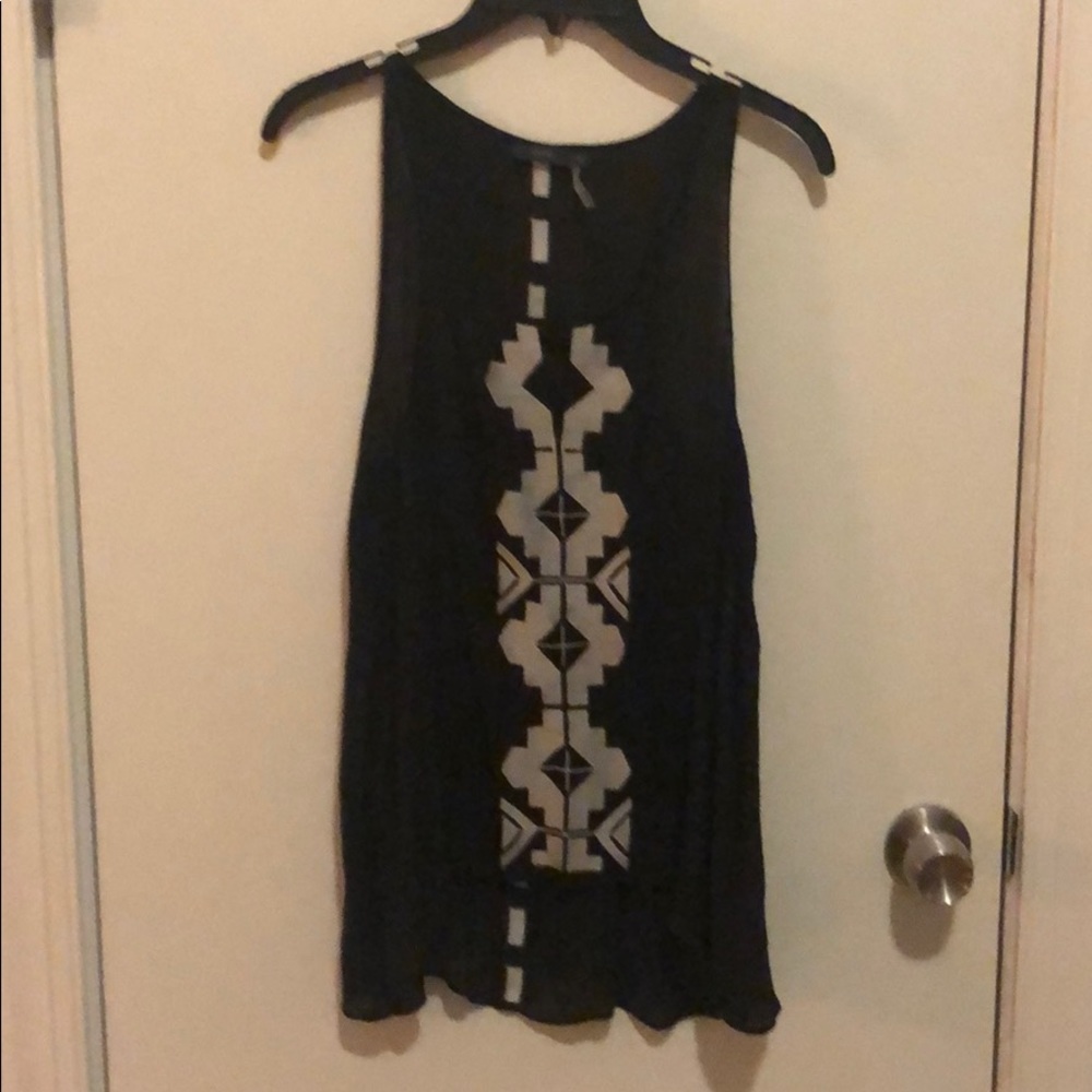 Black tribal tank top